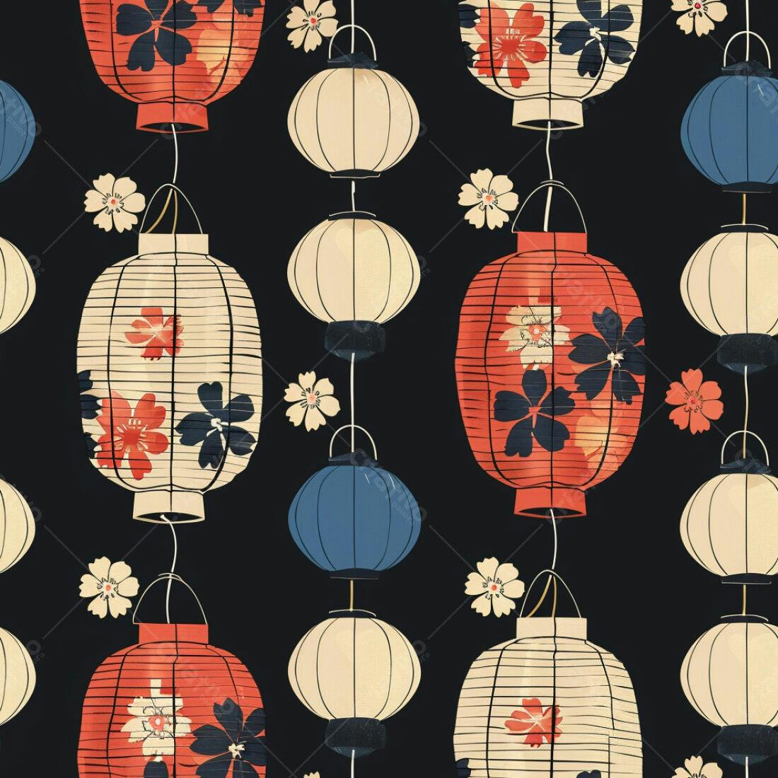 Textura Lanternas Japonesas para Fundo