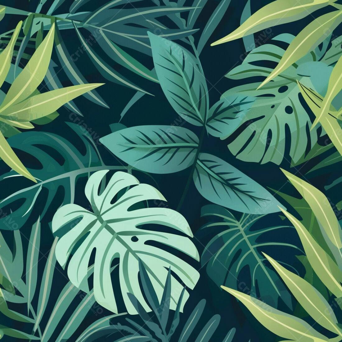 Textura Folhas Tropicais para Fundo