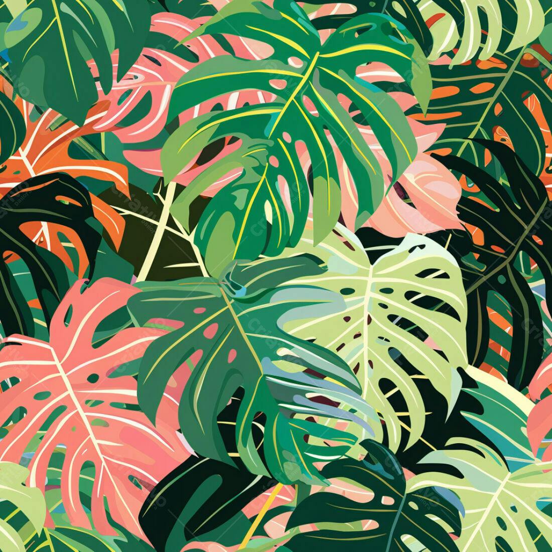 Textura Folhas Tropicais para Fundo