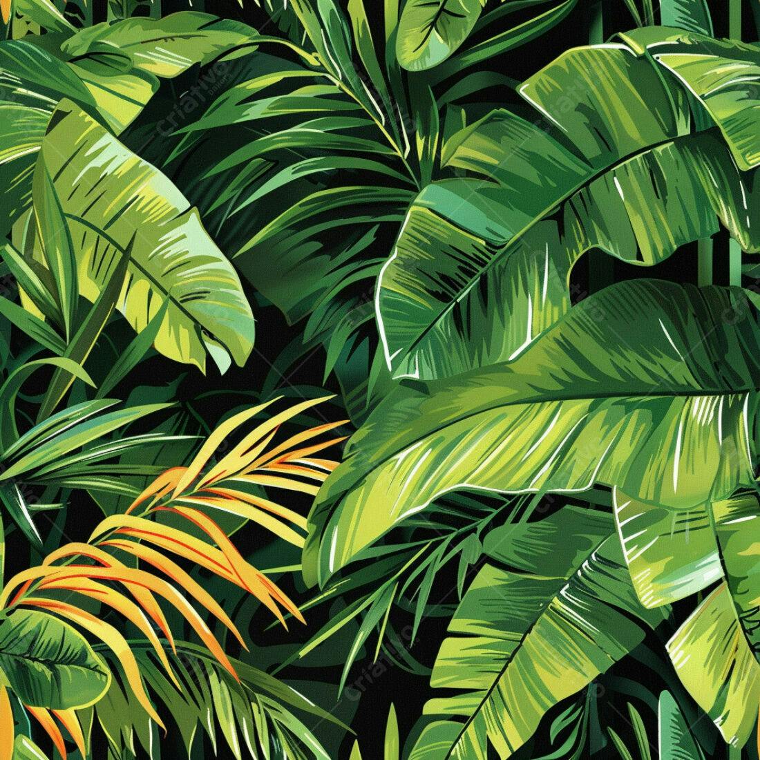 Textura Folhagem Tropical para Fundo