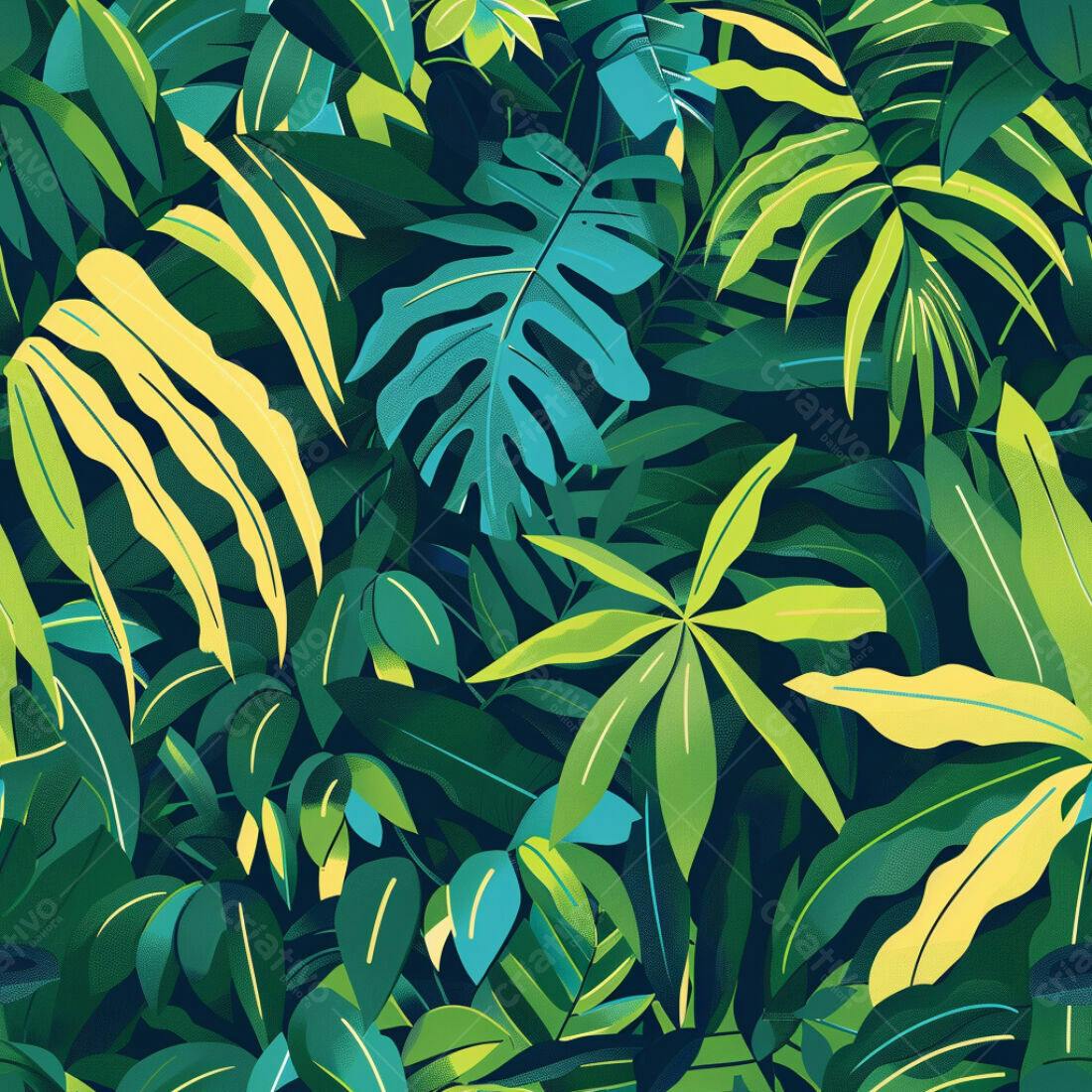 Textura Folhagem Tropical para Fundo