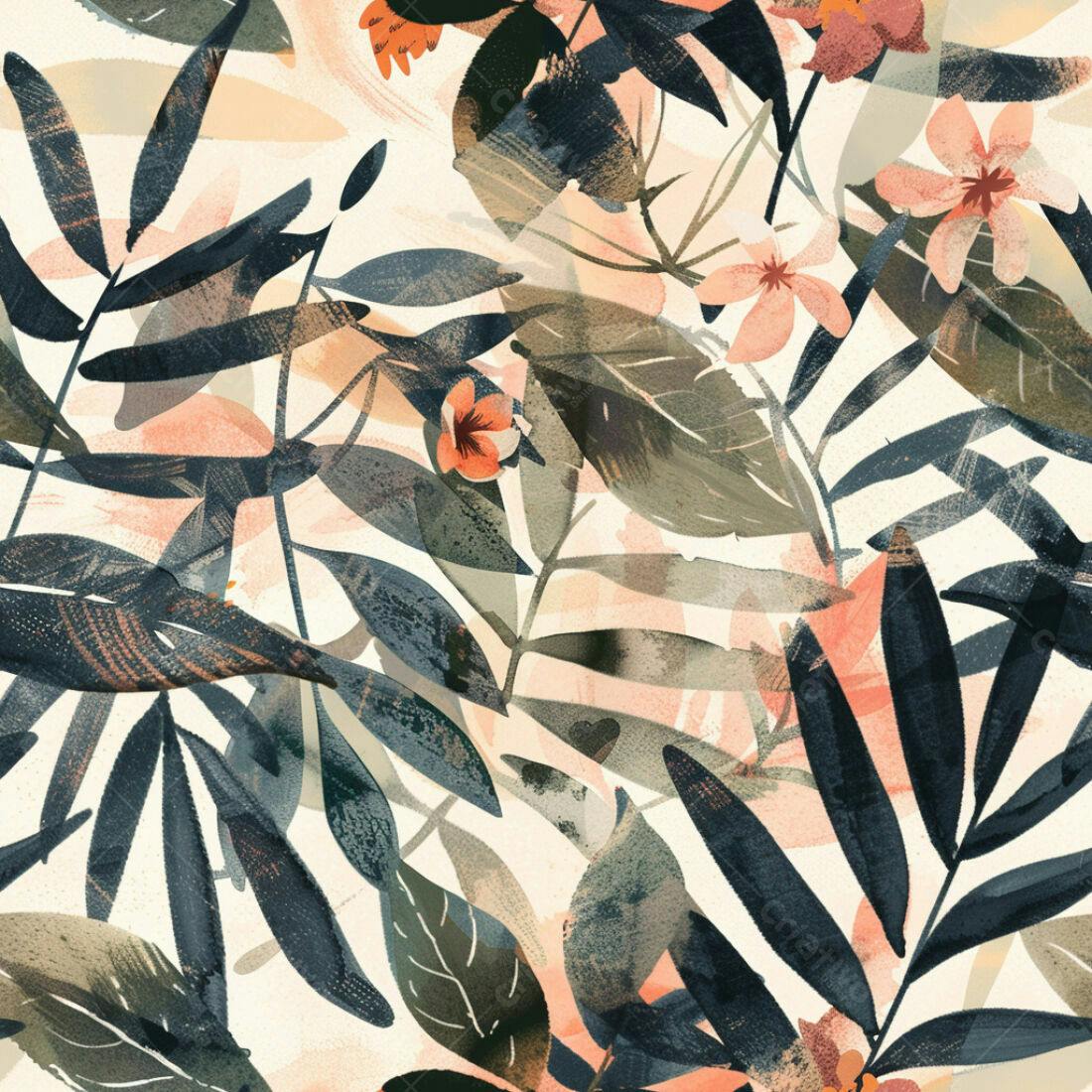 Textura floral tropical para papel de parede