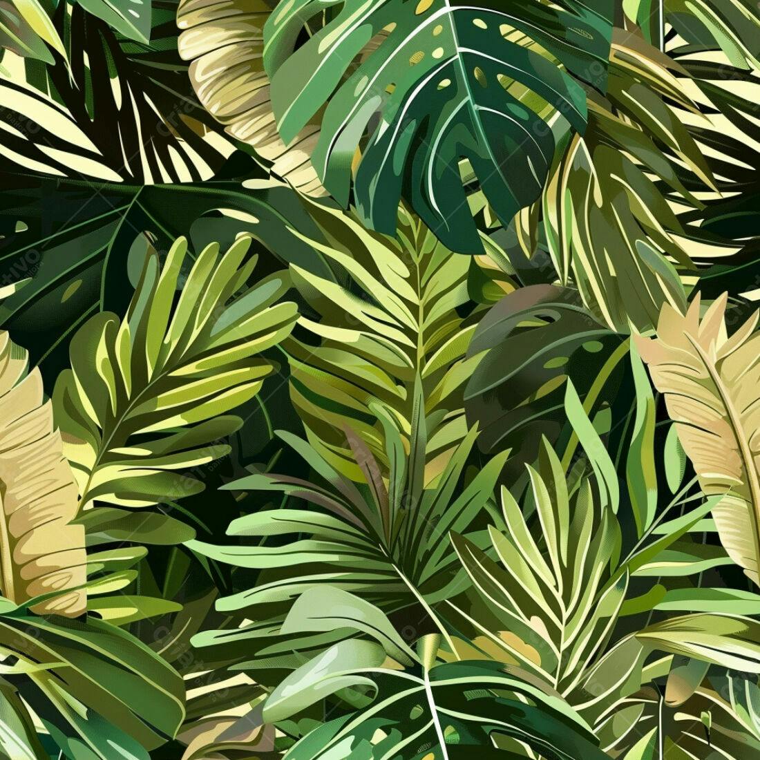 Textura Folhas Tropicais para Fundo