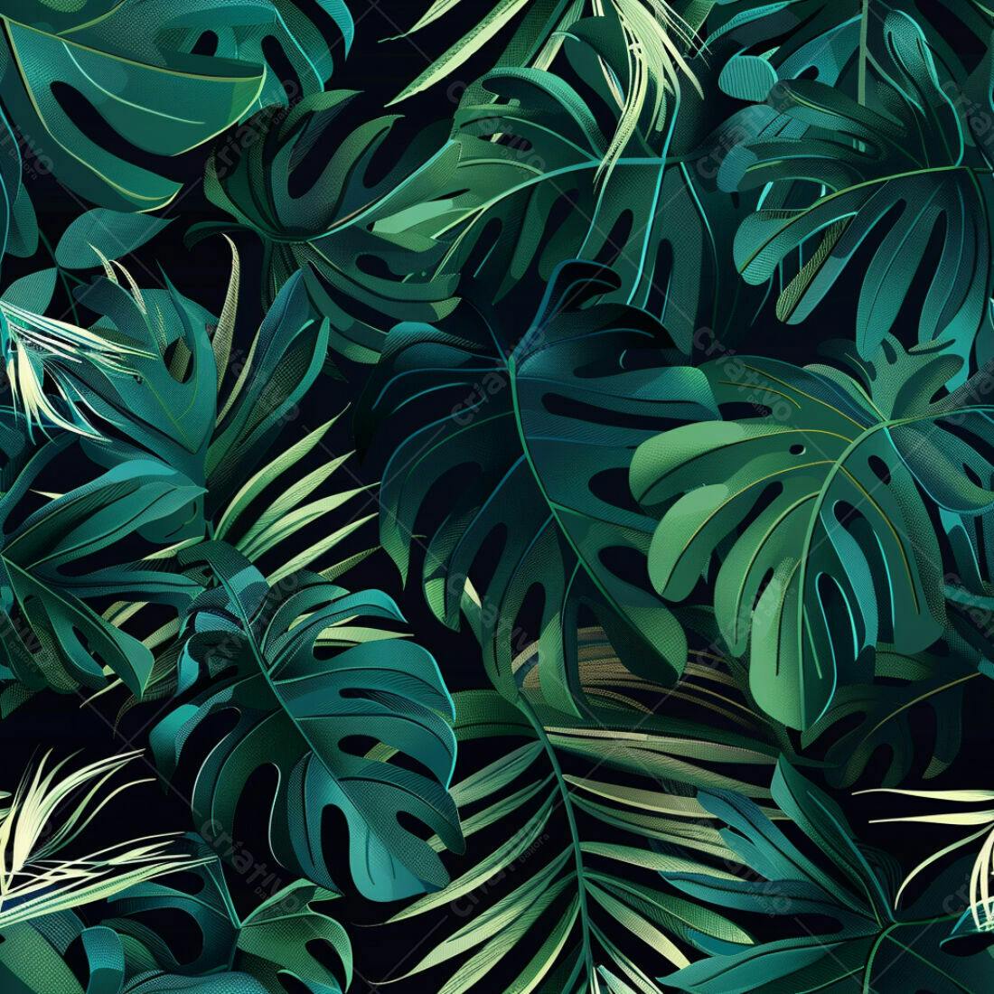 Textura Folhagem Tropical para Fundo
