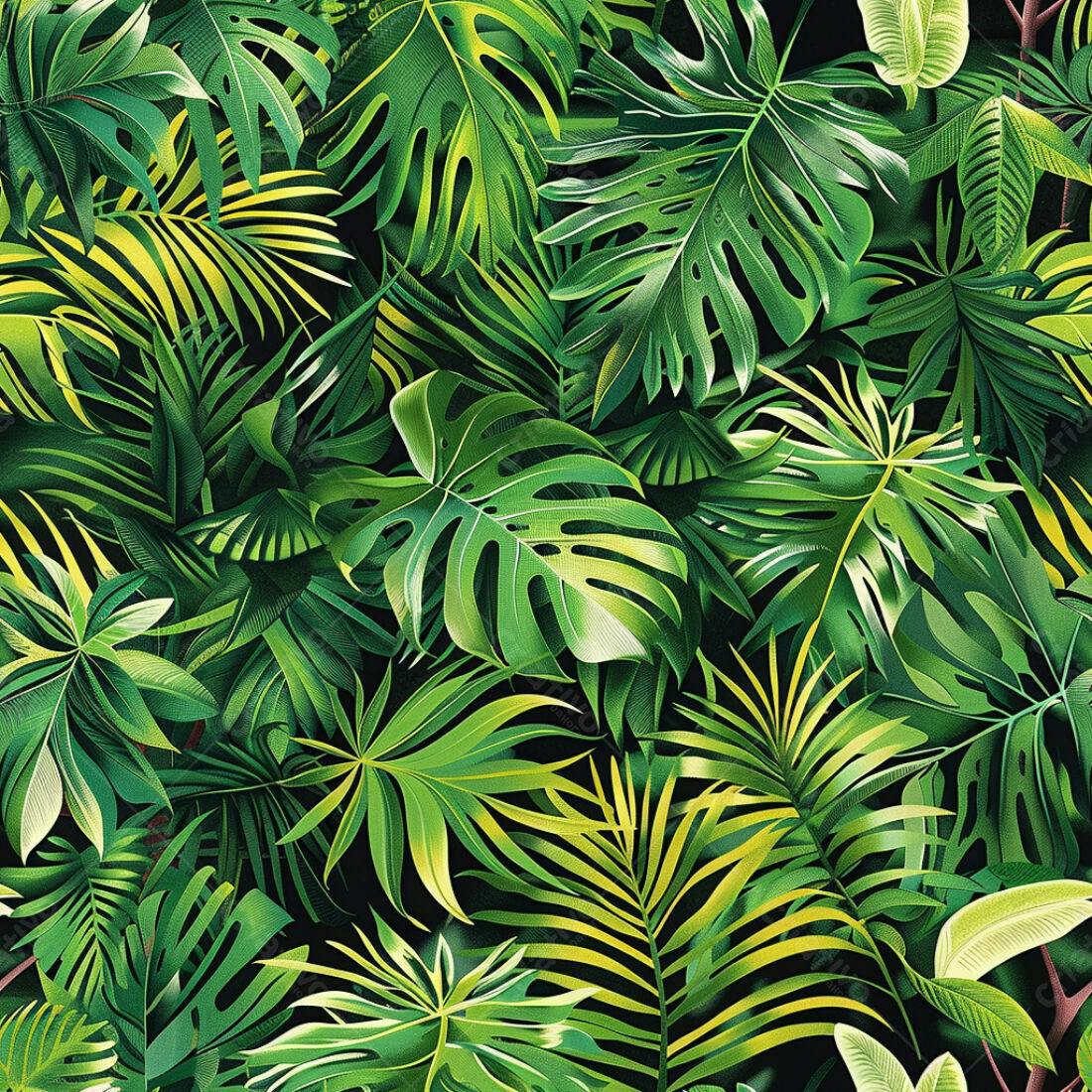 Textura Folhagem Tropical para Fundo
