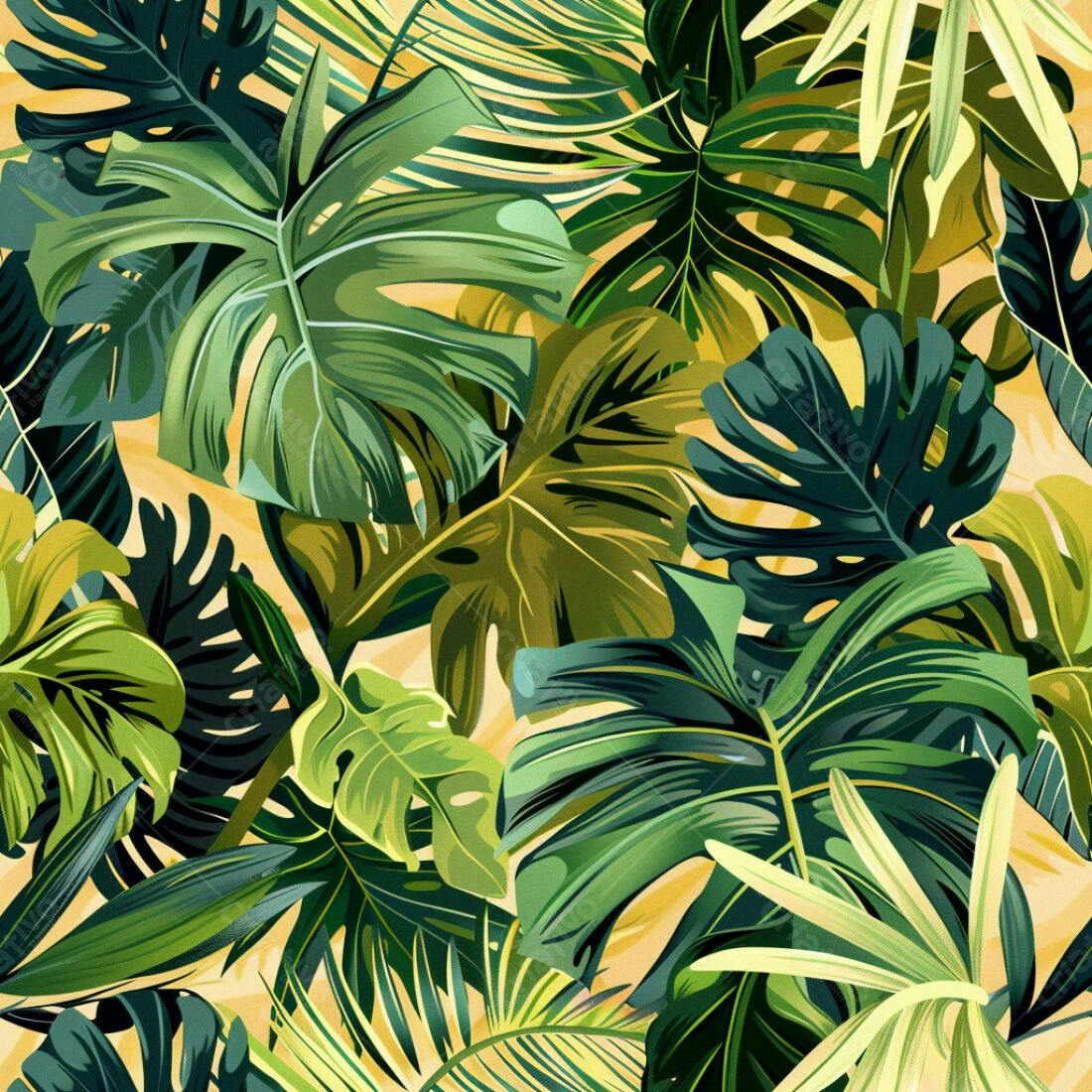 Textura Folhagem Tropical para Fundo