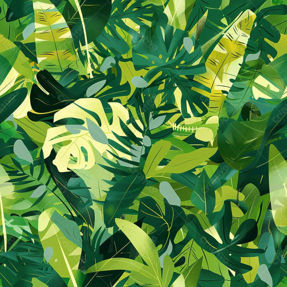 Textura Folhagem Tropical para Fundo