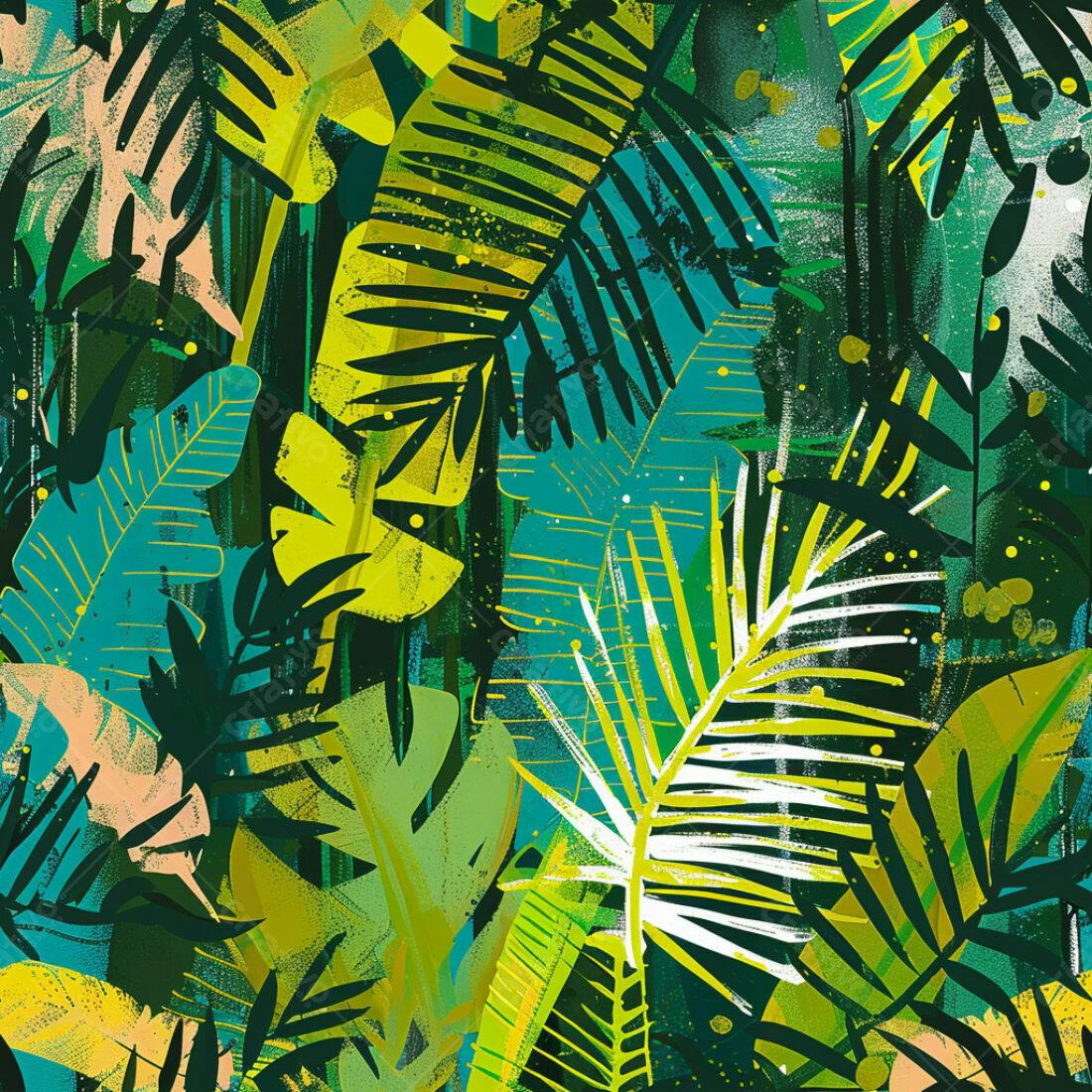Textura Folhagem Tropical para Fundo