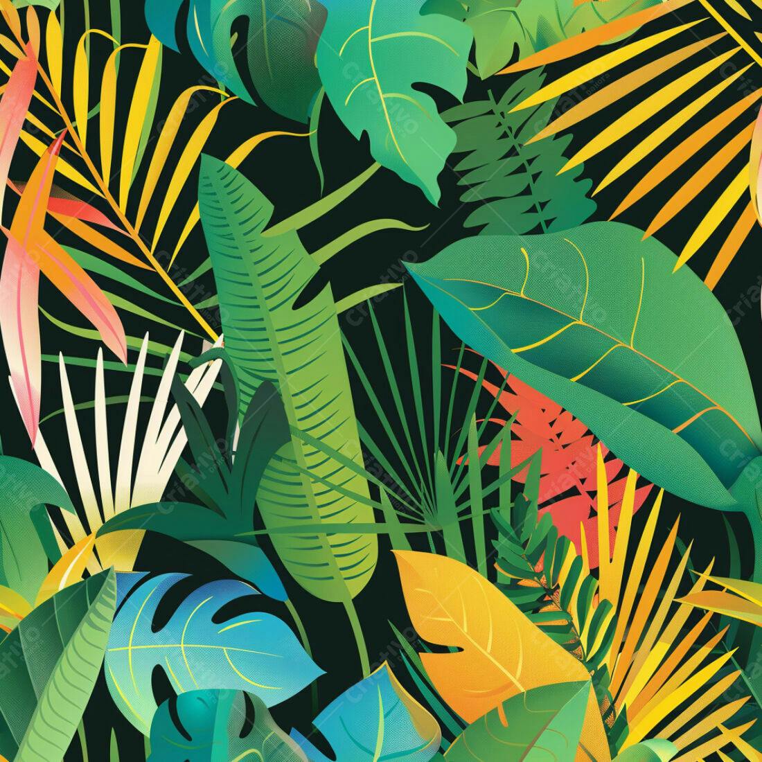 Textura Folhagem Tropical para Fundo