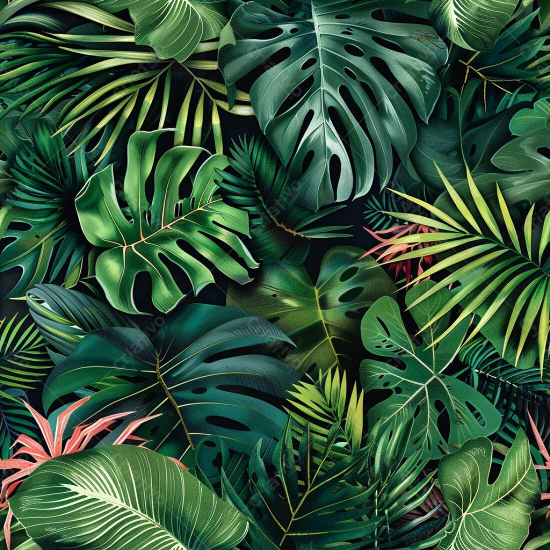 Textura Folhas Tropicais para Fundo