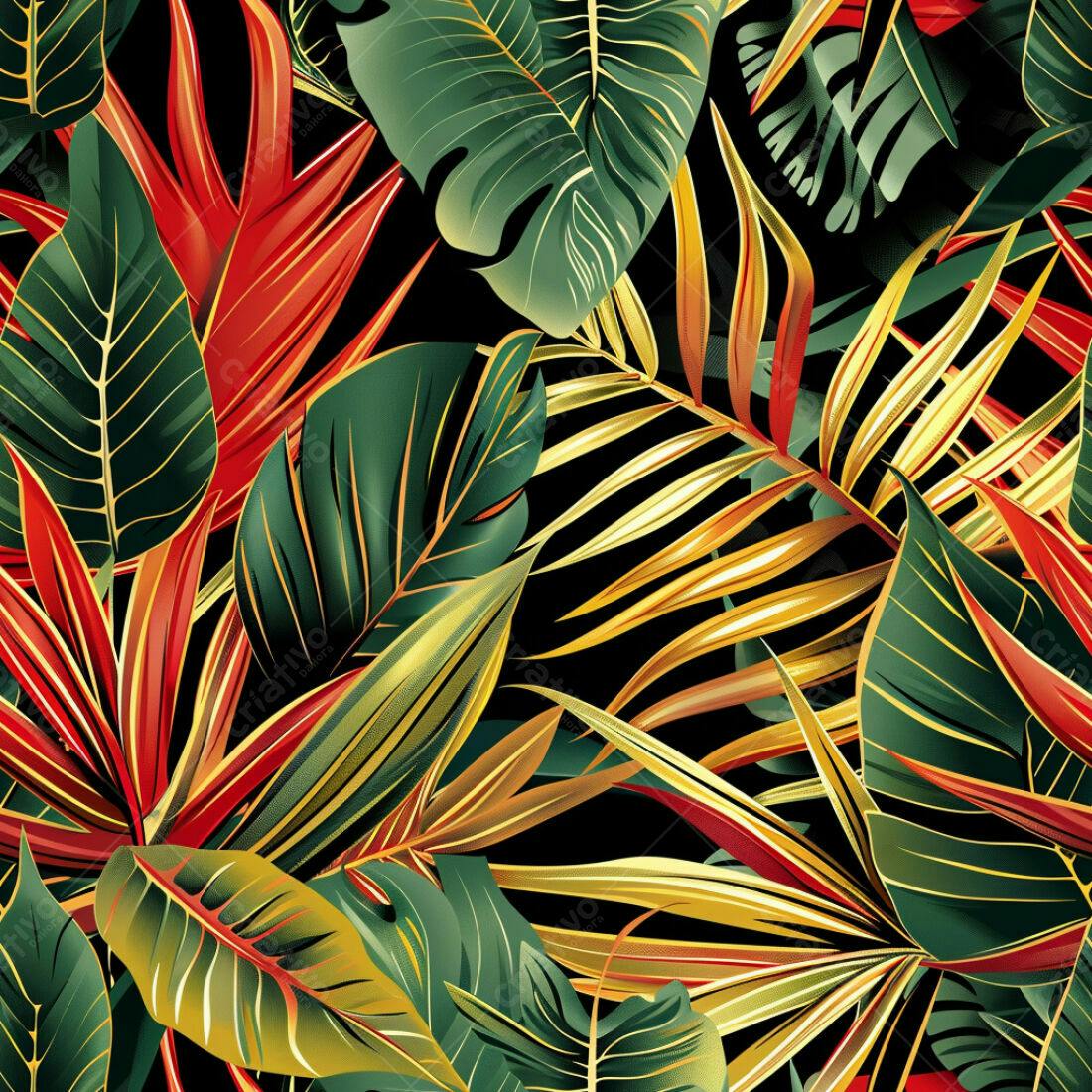 Textura Folhas Tropicais para Fundo