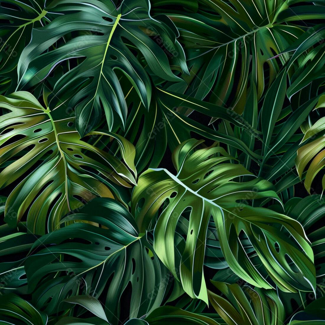 Textura Folhas Tropicais para Fundo