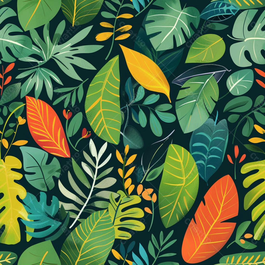 Textura Folhagem Tropical para Fundo