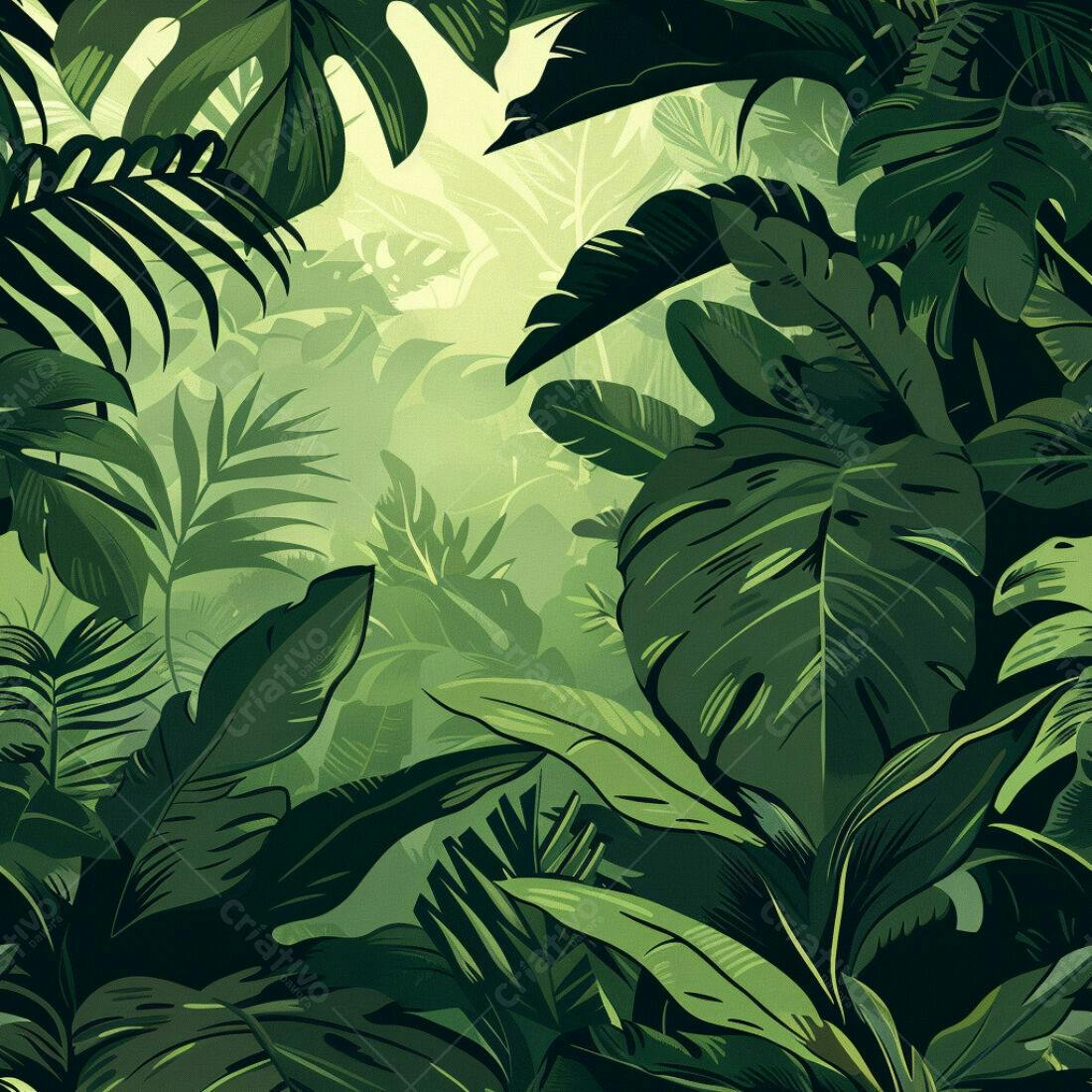 Textura Folhagem Tropical para Fundo