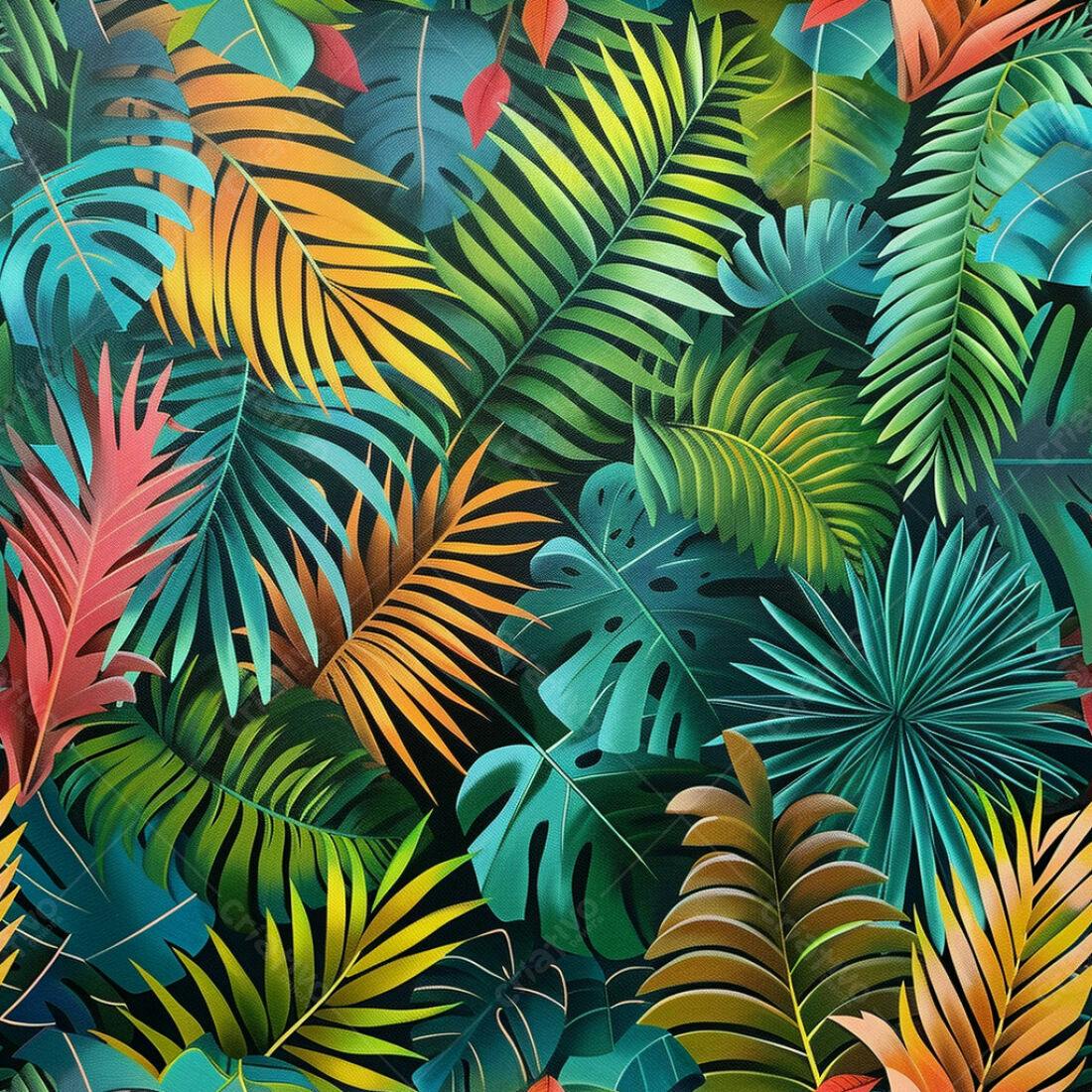 Textura Folhagem Tropical para Fundo