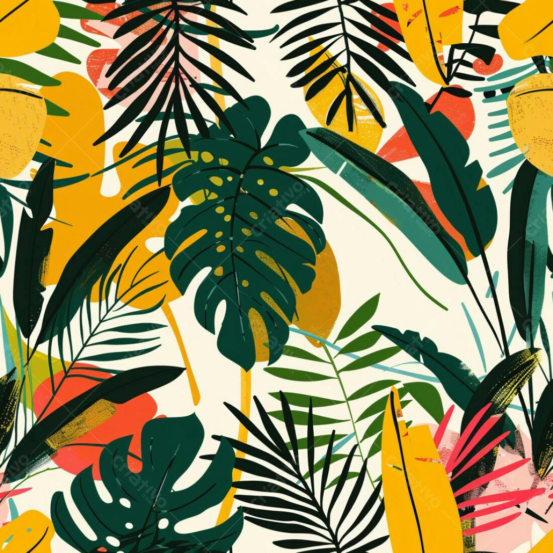 Textura Folhagem Tropical Abstrata para Fundo