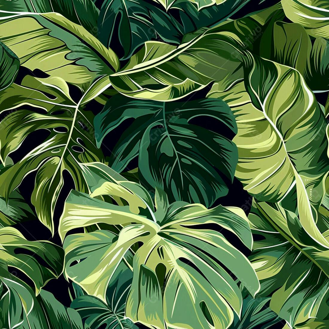 Textura Folhas Tropicais para Fundo