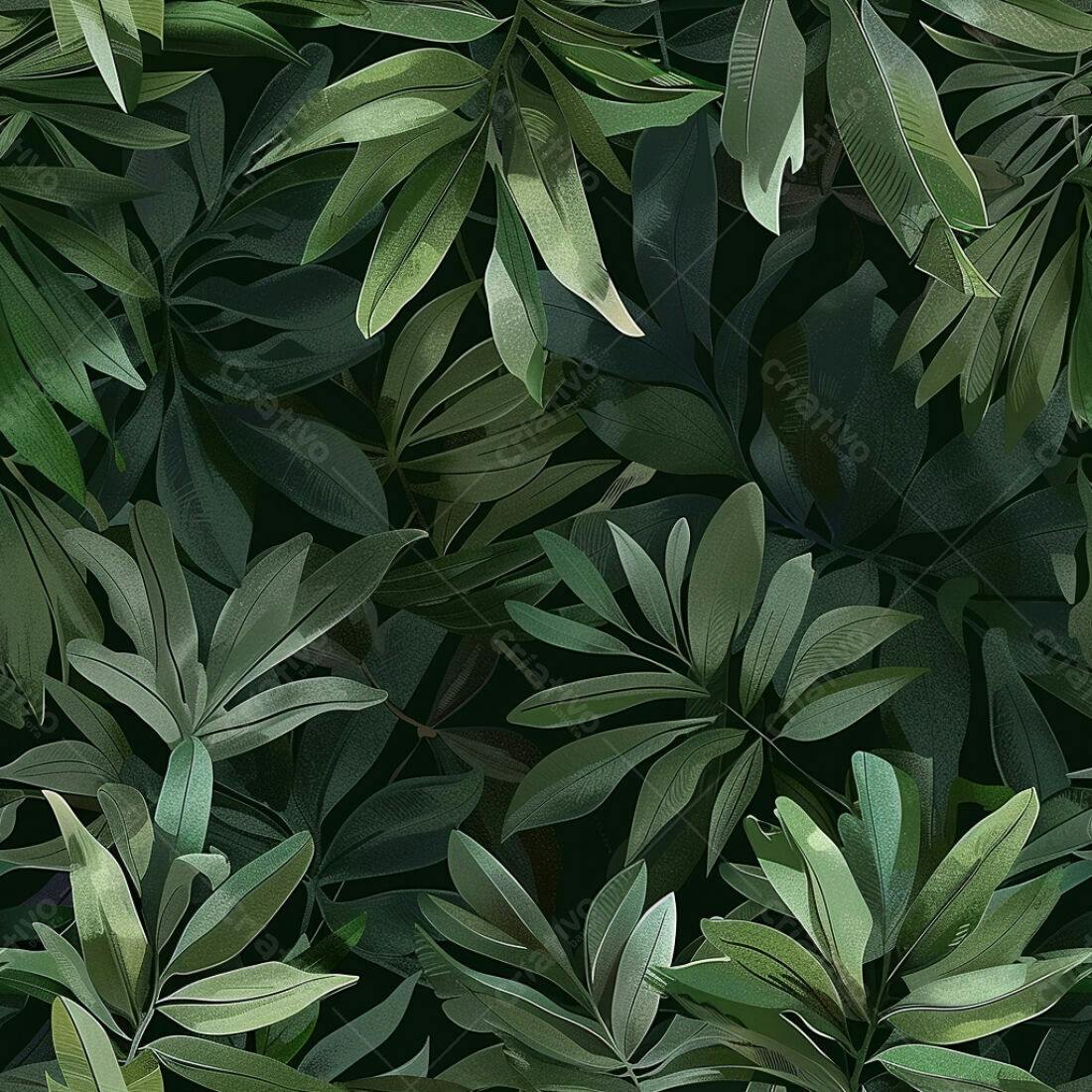 Textura Folhagem Tropical Escura para Fundo
