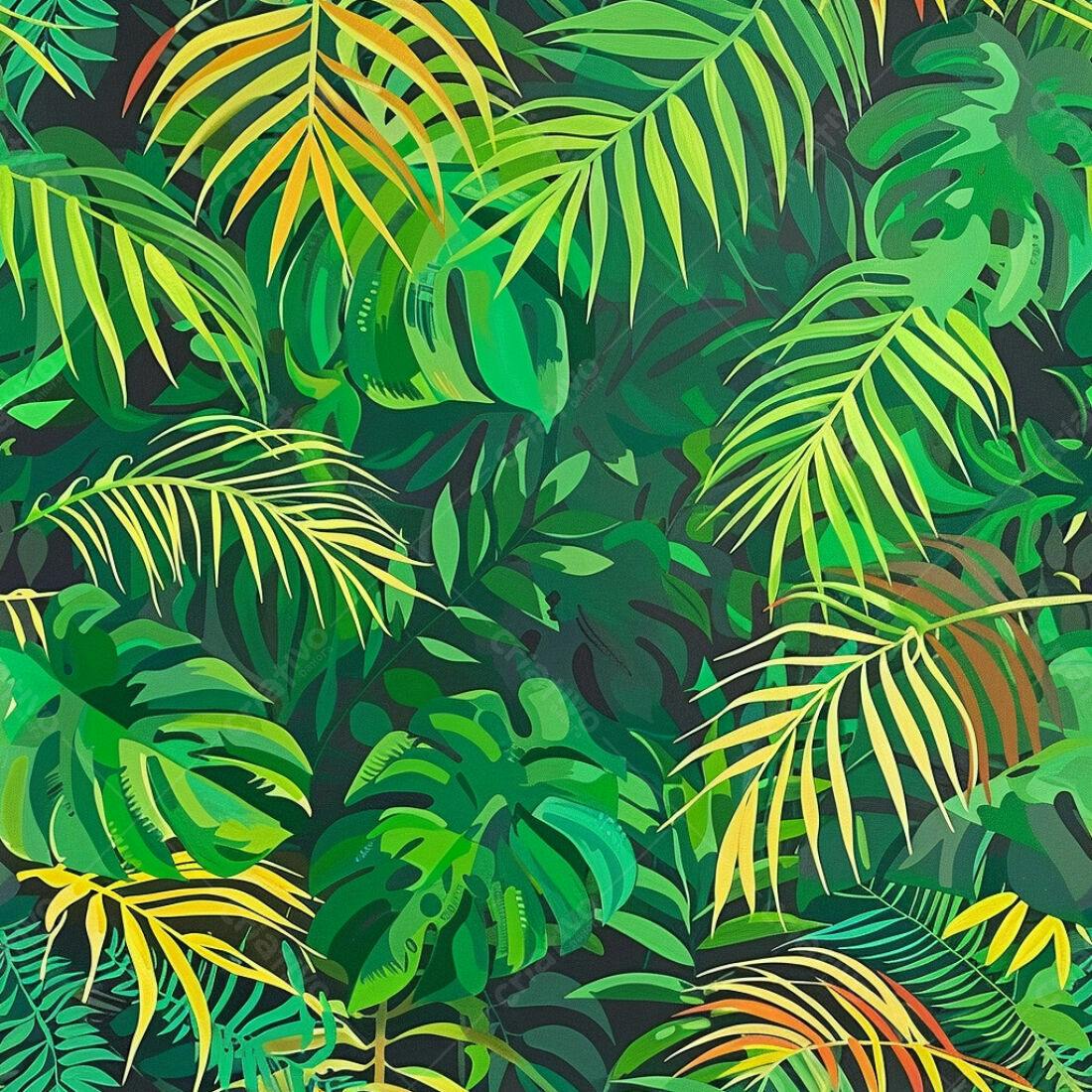 Textura Folhagem Tropical para Fundo