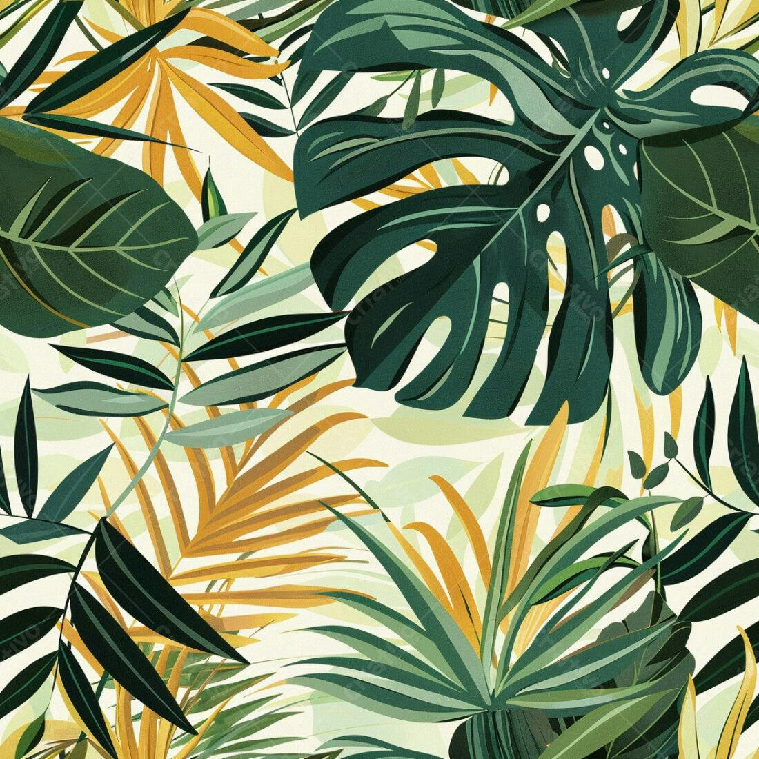 Textura Folhagem Tropical para Fundo