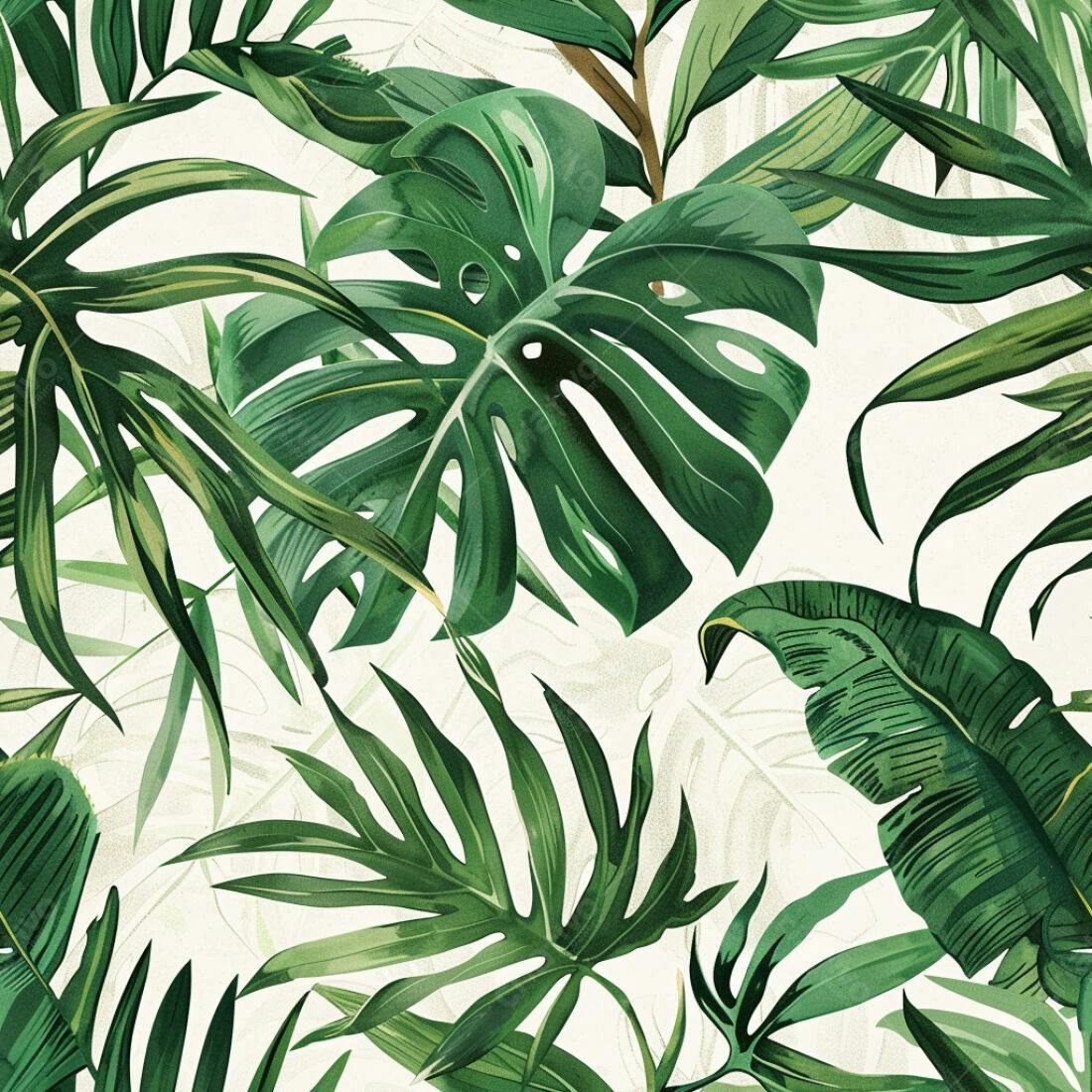Textura Folhagem Tropical para Fundo