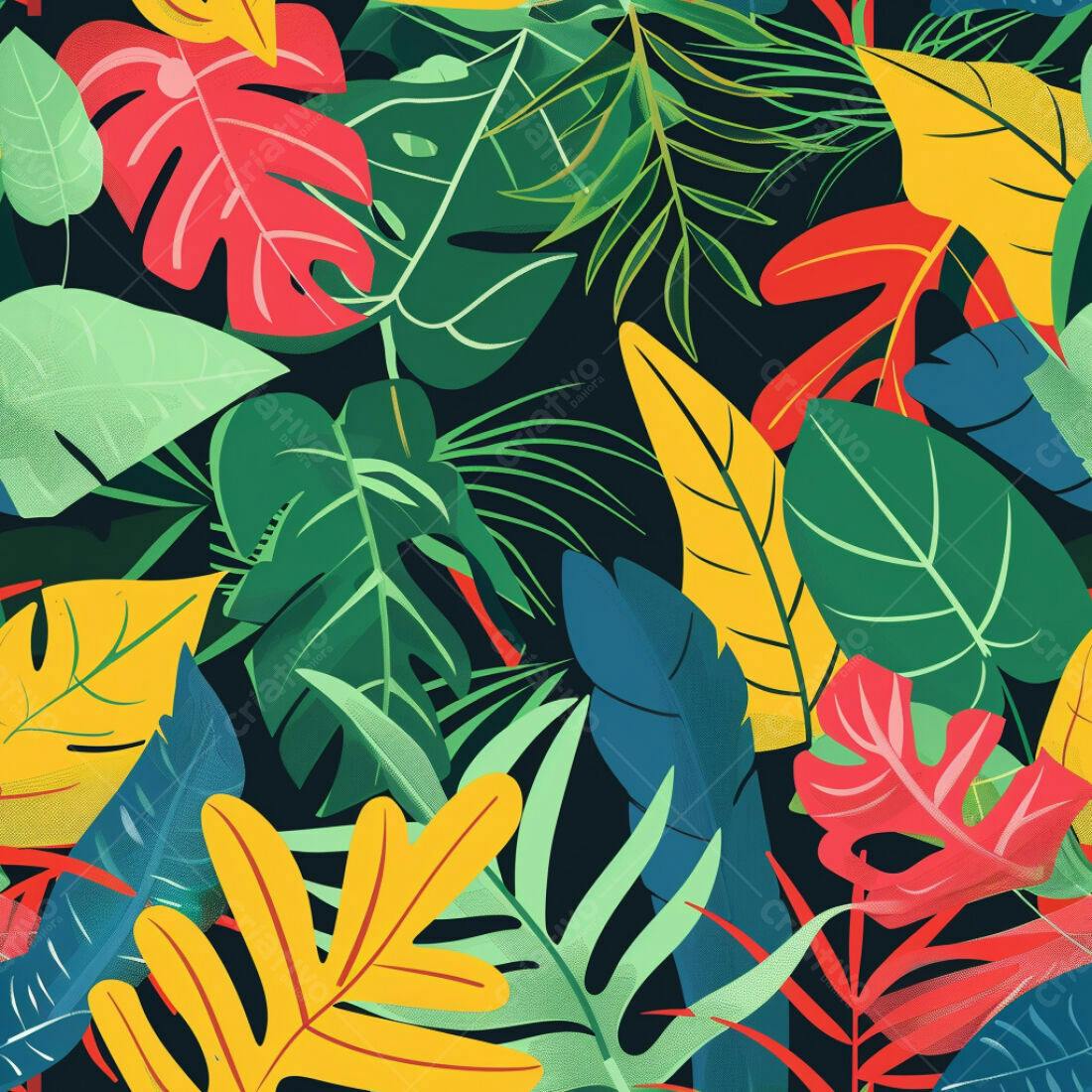 Textura Folhas Tropicais para Fundo