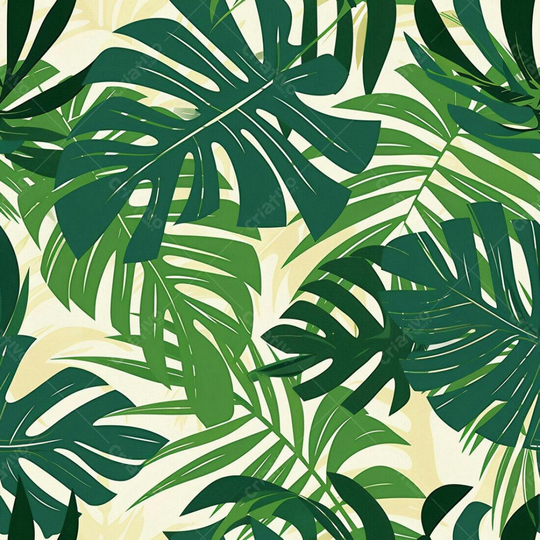 Textura Folhas Tropicais para Fundo