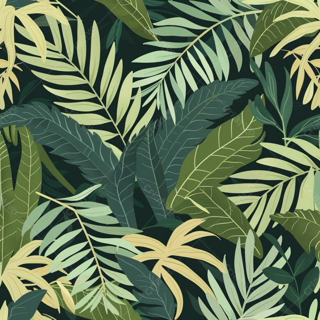 Textura Folhagem Tropical para Fundo