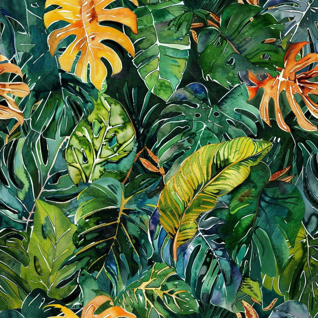 Textura Folhas Tropicais para Fundo