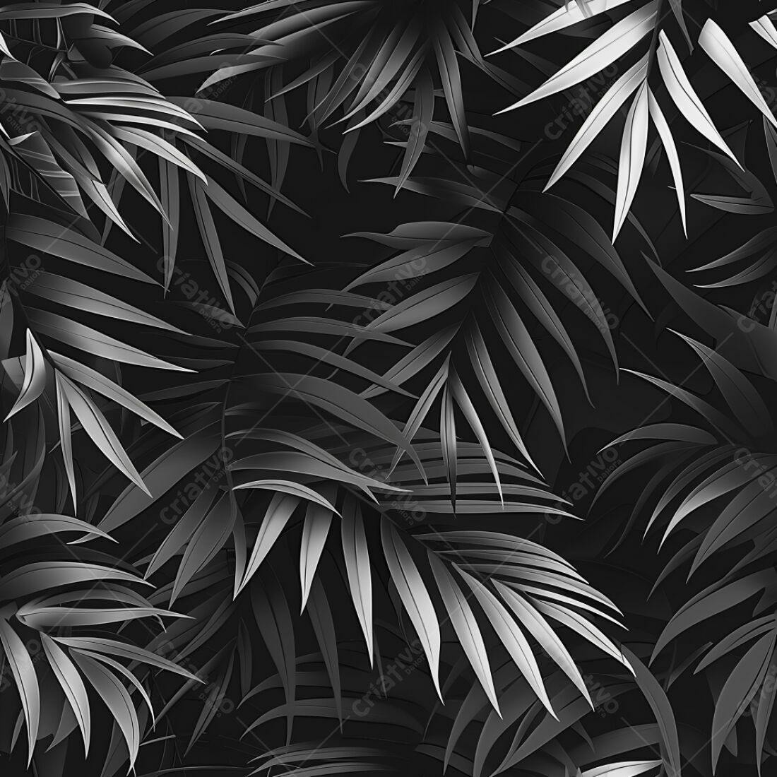 Textura Folhas Tropicais Monocromáticas para Fundo
