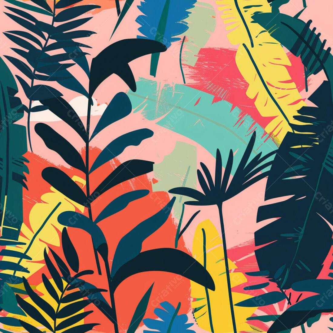 Textura Folhagem Tropical para Fundo