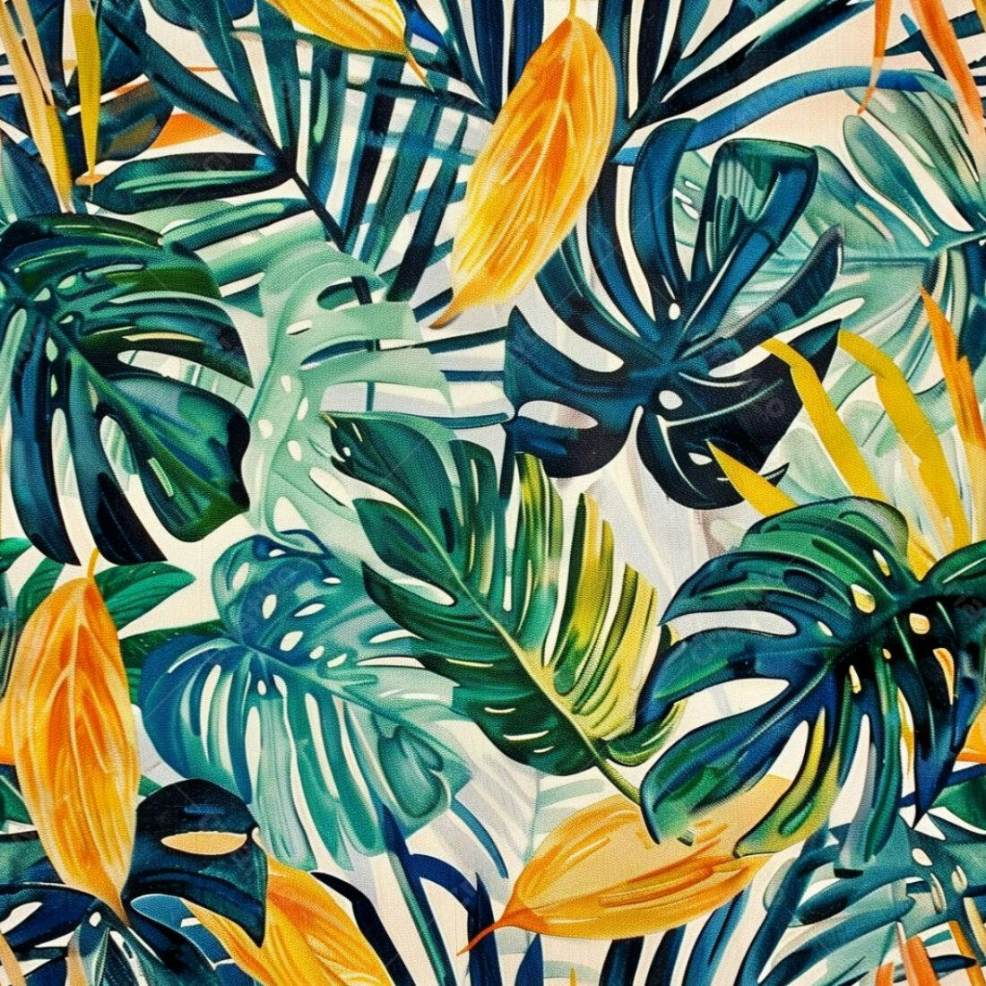 Textura Folhagem Tropical para Fundo
