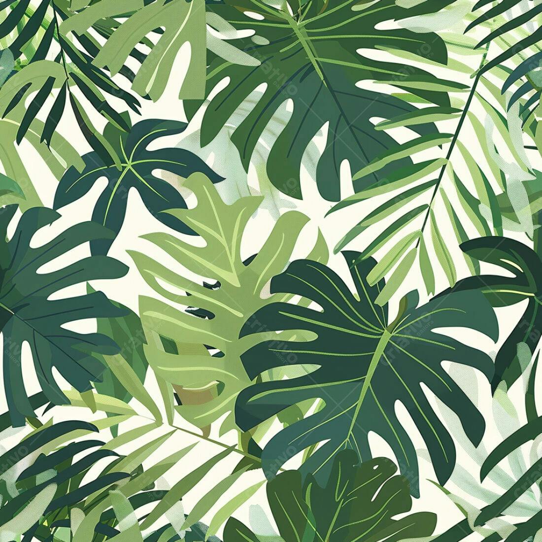Textura Folhas Tropicais para Fundo