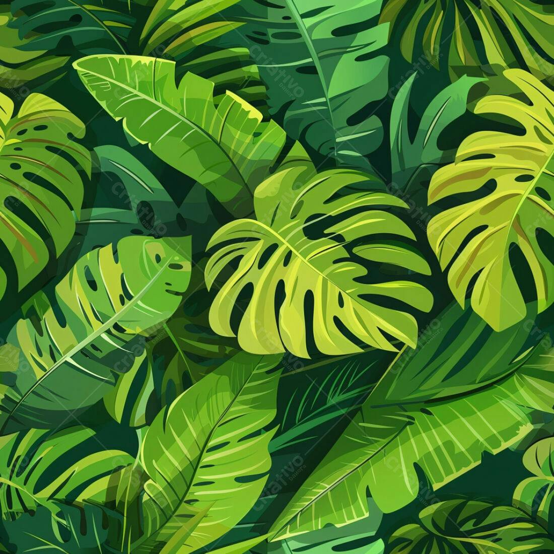 Textura Folhagem Tropical para Fundo