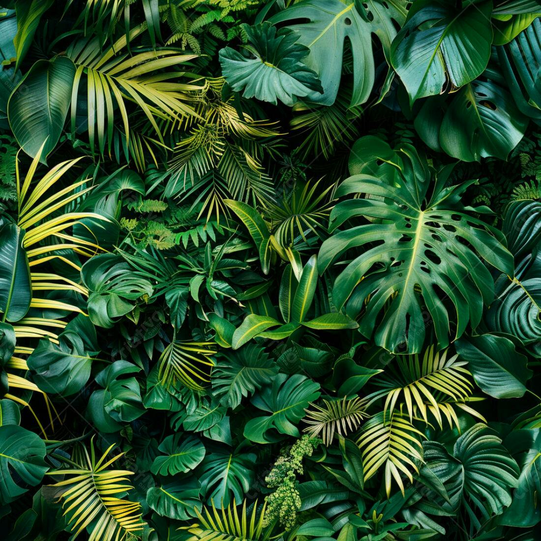 Textura Folhagem Tropical para Fundo