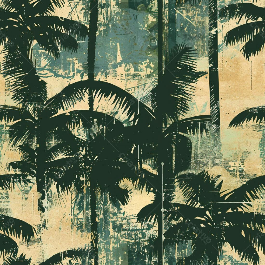 Textura Palmeiras Tropical para Fundo