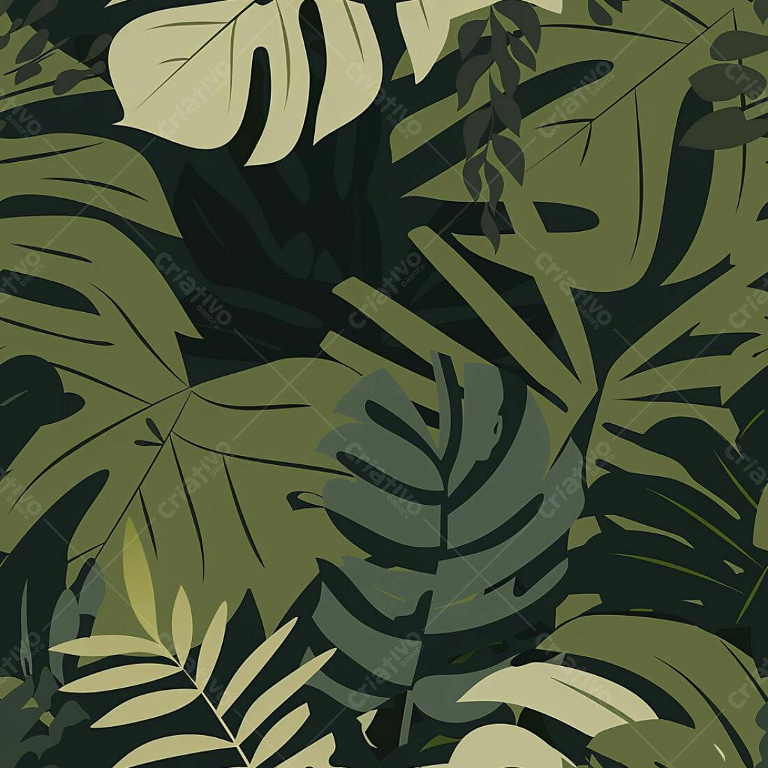 Textura Folhagem Tropical Verde para Fundo