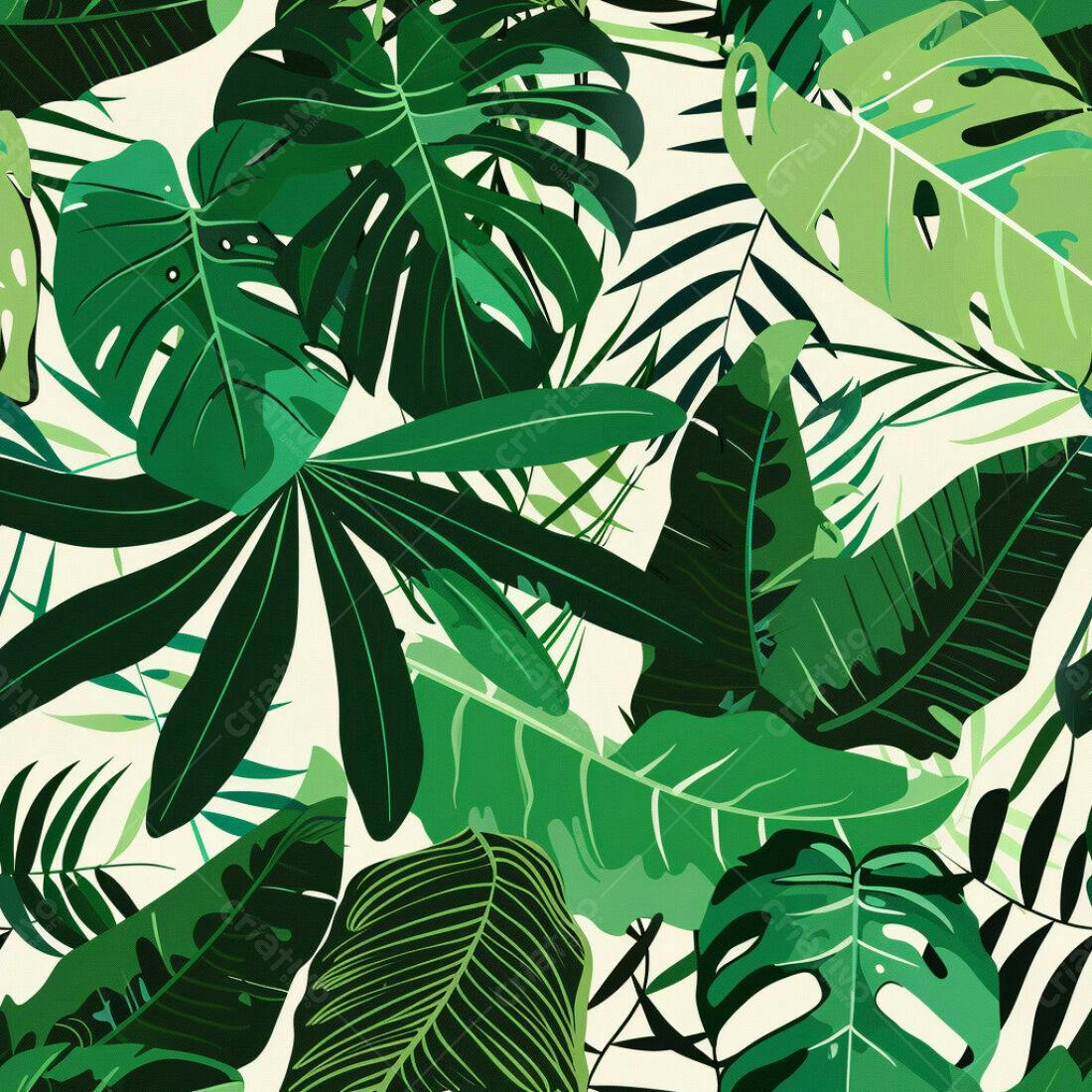 Textura Folhagem Tropical para Fundo