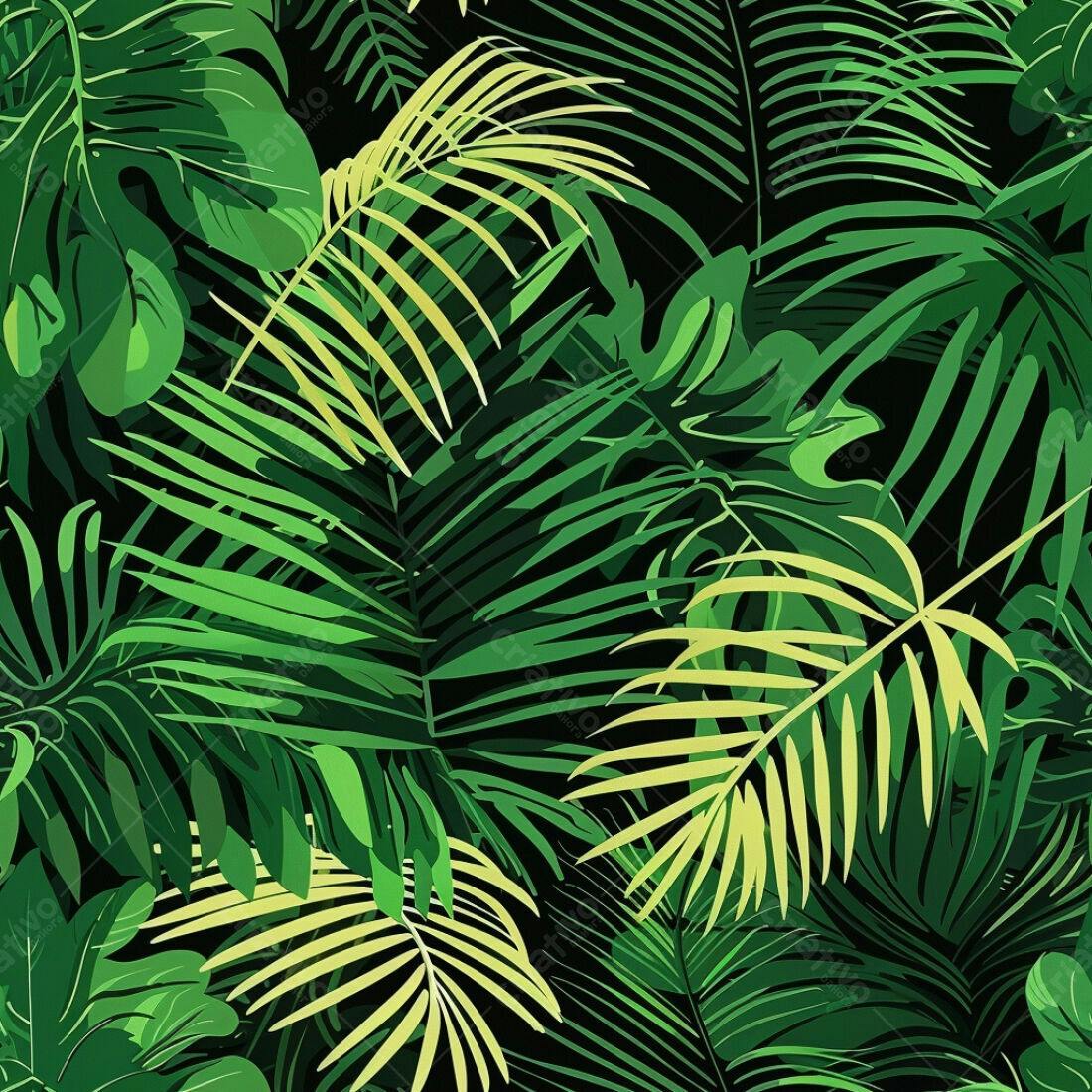 Textura Folhagem Tropical para Fundo