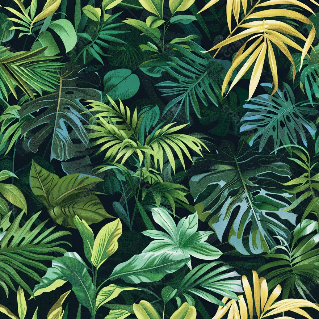 Textura Folhagem Tropical para Fundo