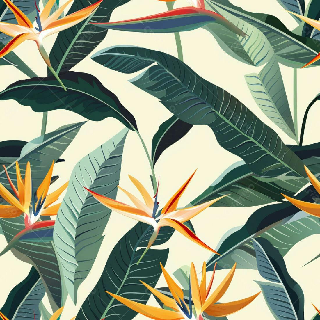 Textura Floral Tropical para Fundo