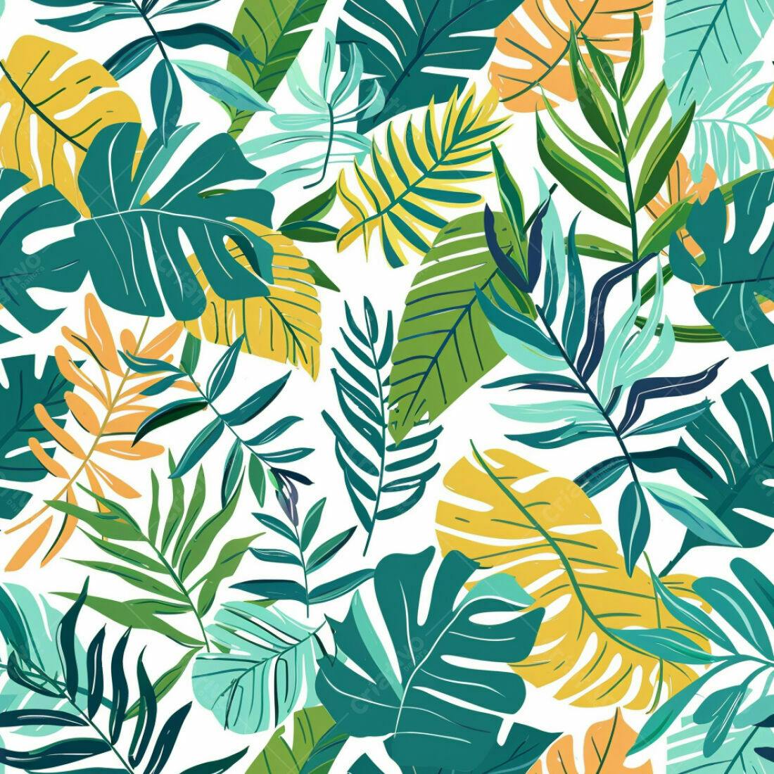 Textura Folhas Tropicais para Fundo