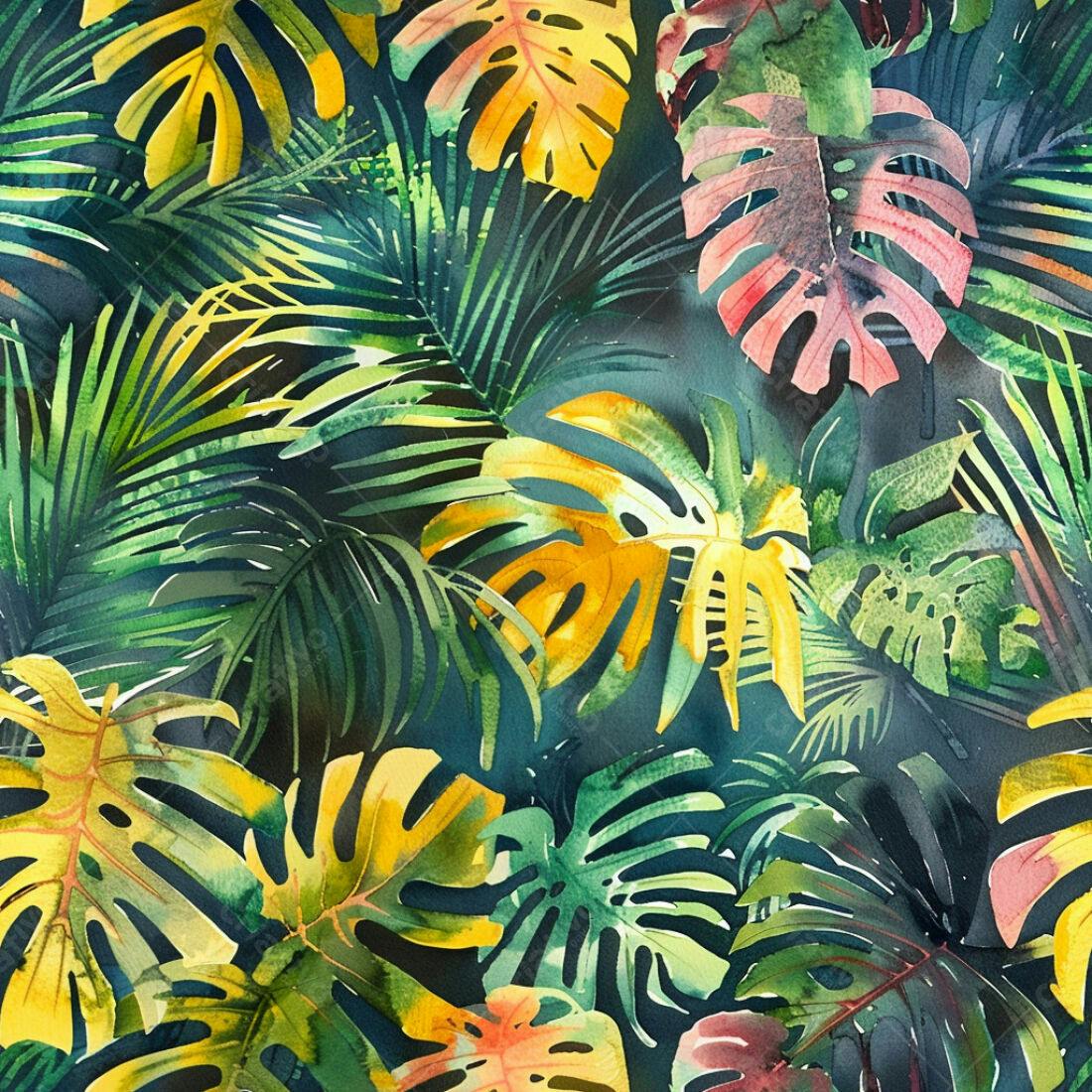 Textura Folhagem Tropical para Fundo