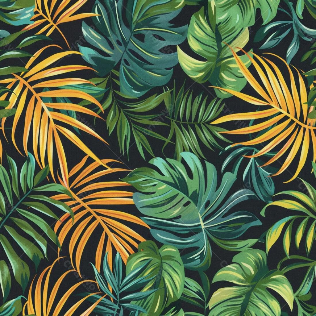 Textura Folhas Tropicais para Fundo