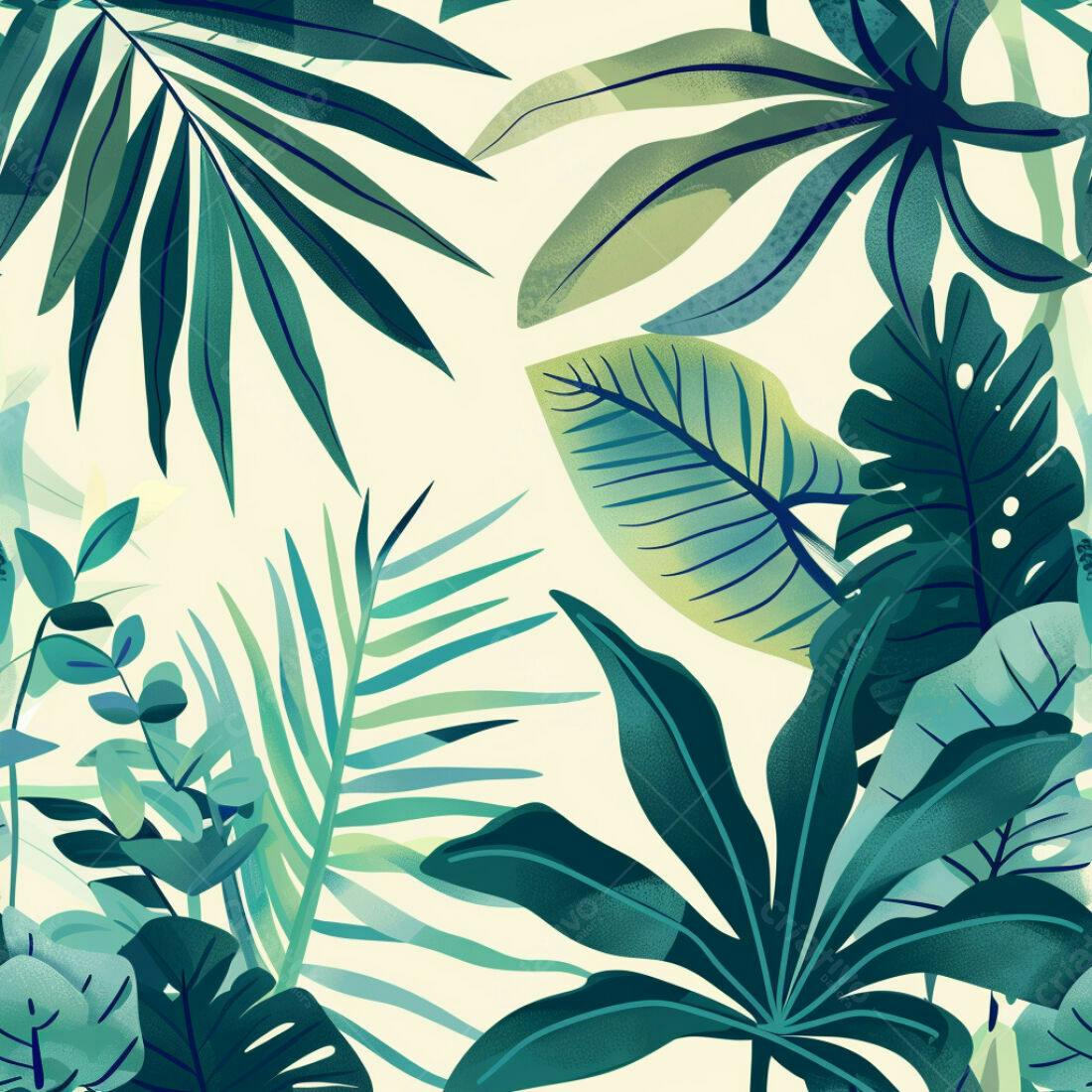 Textura Folhagem Tropical para Fundo