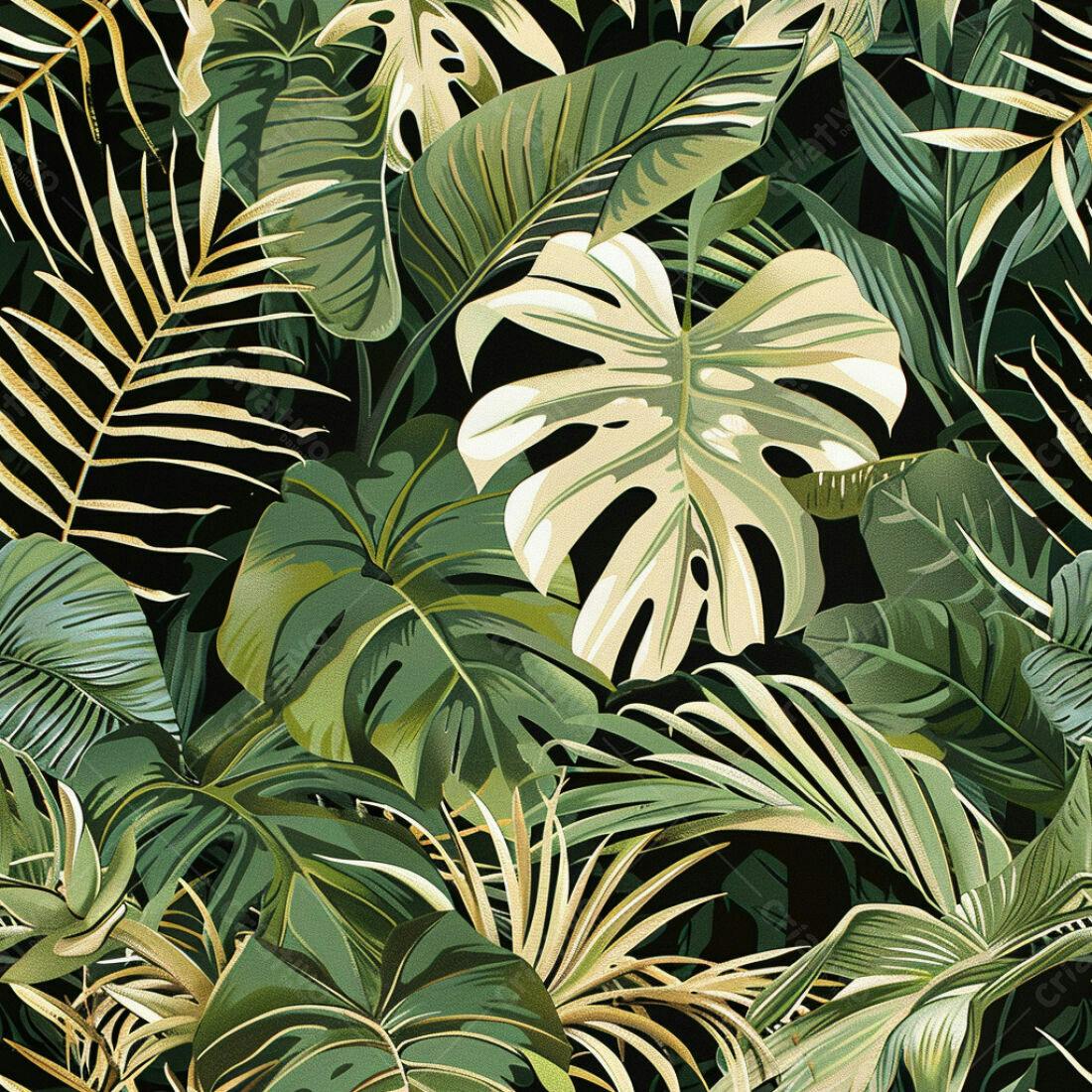 Textura Folhagem Tropical para Fundo