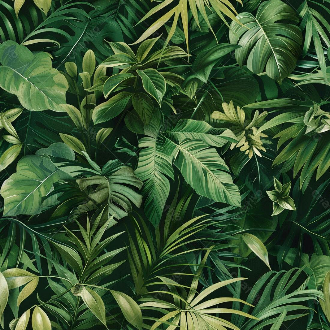 Textura Folhagem Tropical para Fundo
