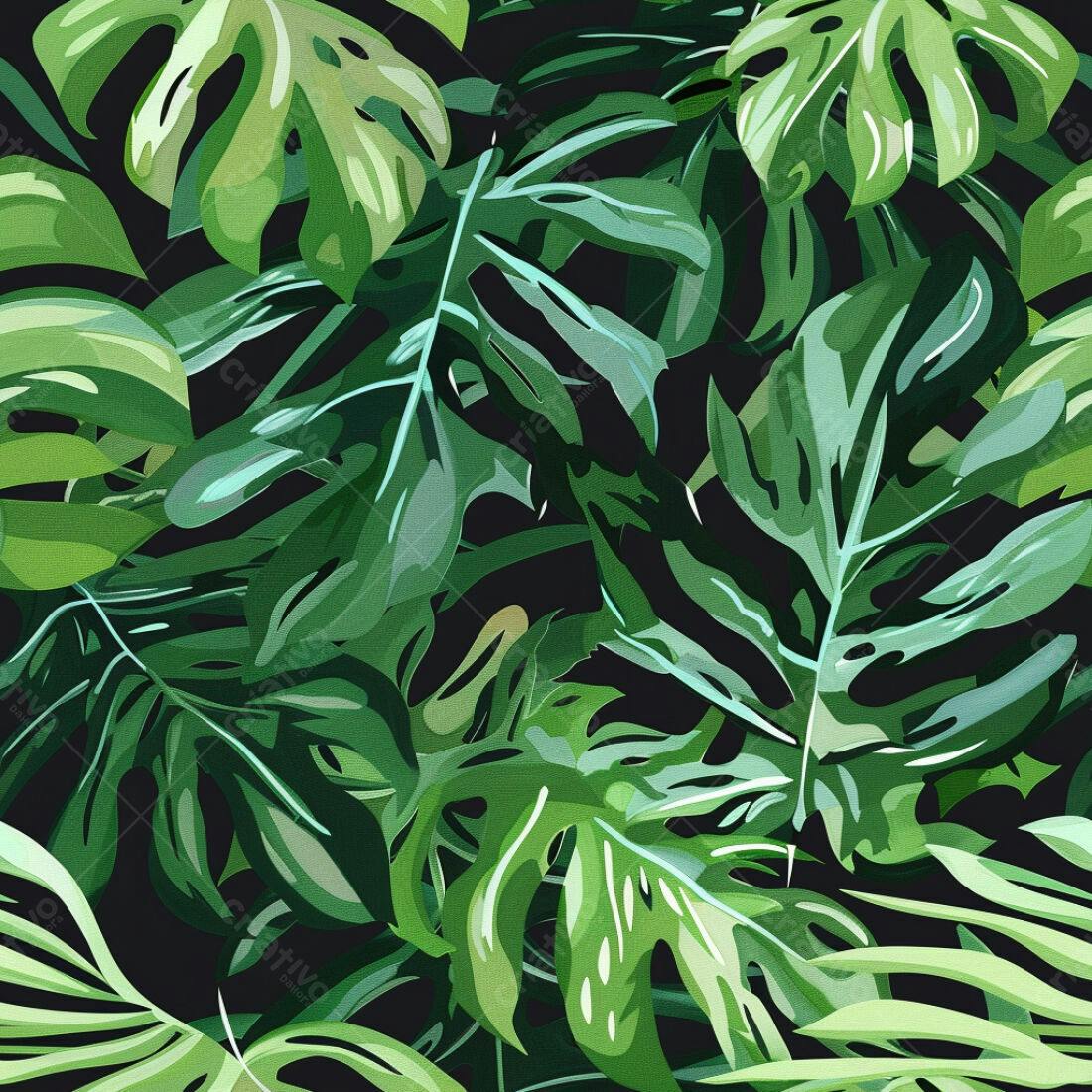 Textura Folhagem Tropical para Fundo