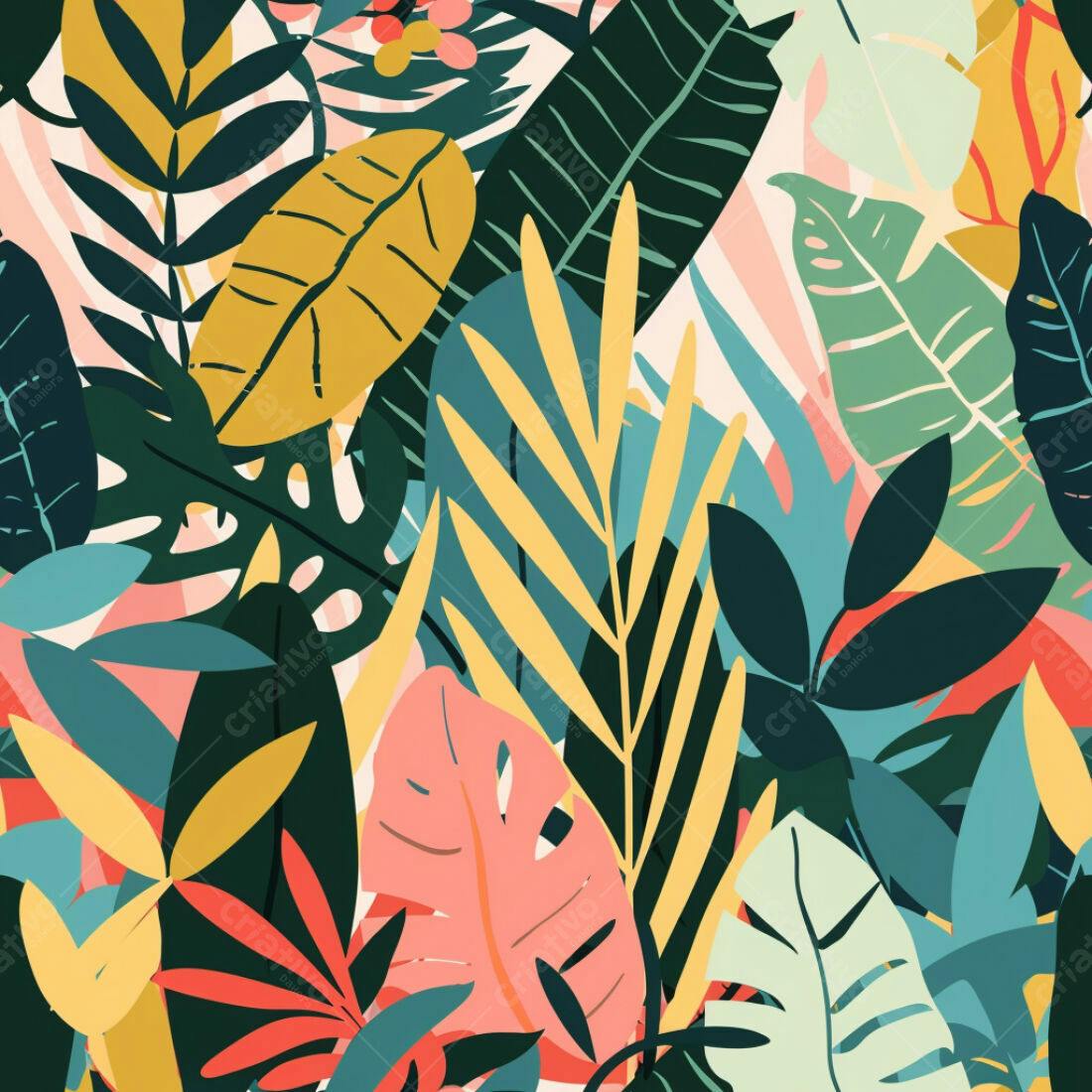 Textura Folhagem Tropical para Fundo