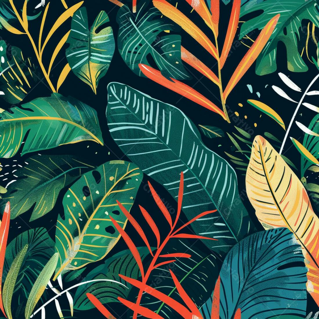 Textura Folhagem Tropical para Fundo